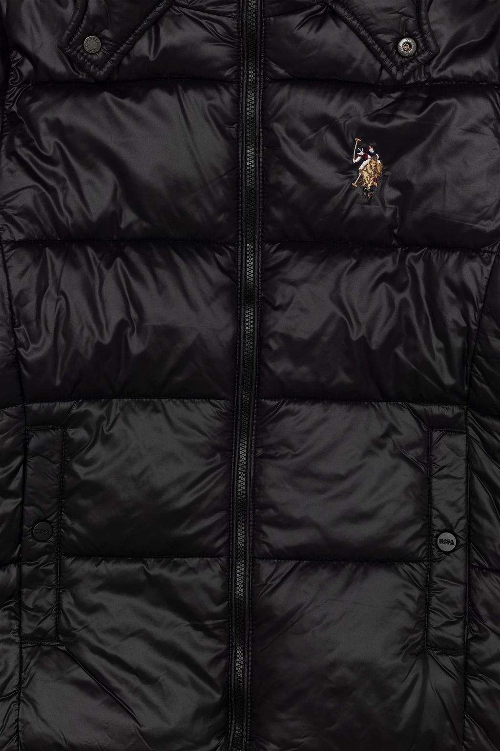 Черное пальто с капюшоном для мальчика - U.s. polo assn фото 3