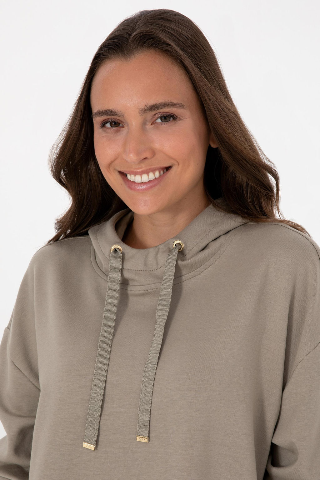 Kad_n A__k Haki Sweatshirt Sepette S_rpriz _ndirim - U.s. polo assn фото 2