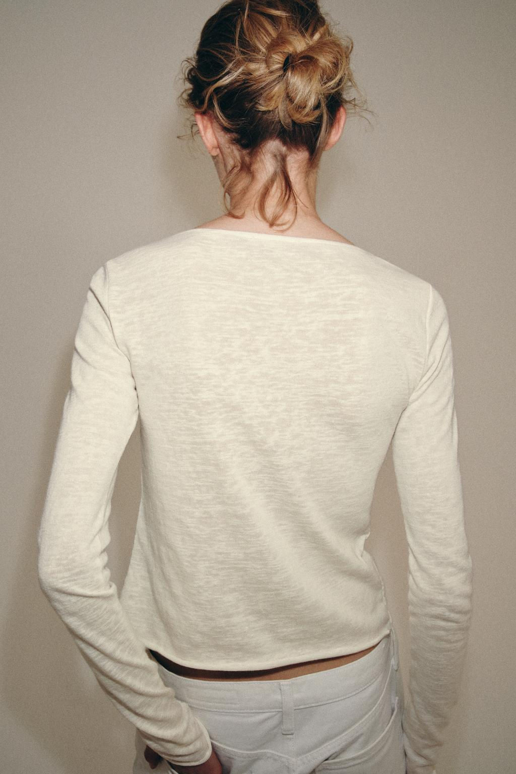 RUSTIC T-SHIRT WITH BUTTONS - Zara фото 3