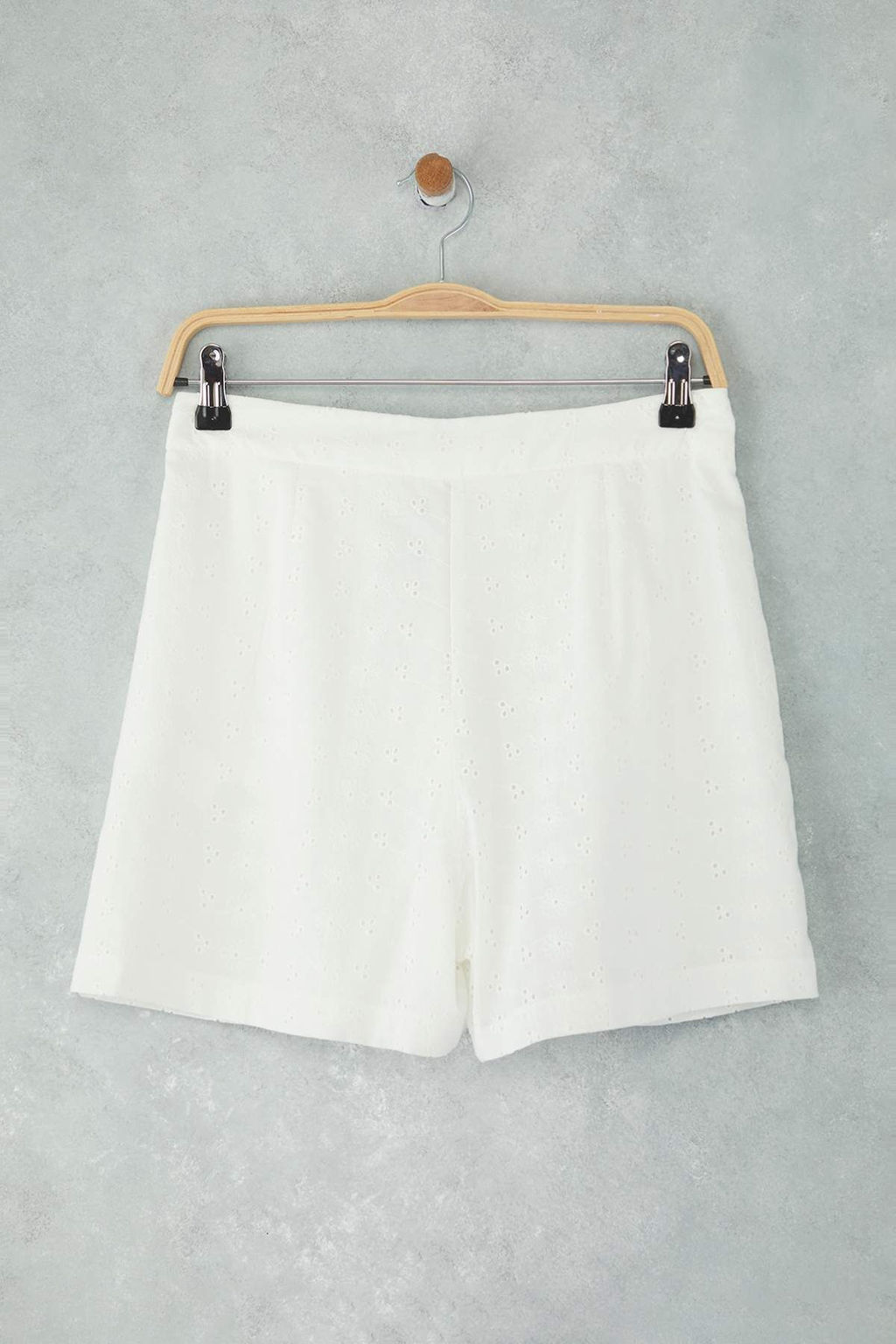 Beyaz Pamuklu Astarl? Brode K?sa Sort & Bermuda TWOSS25SR00225 - Trendyolmilla фото 2