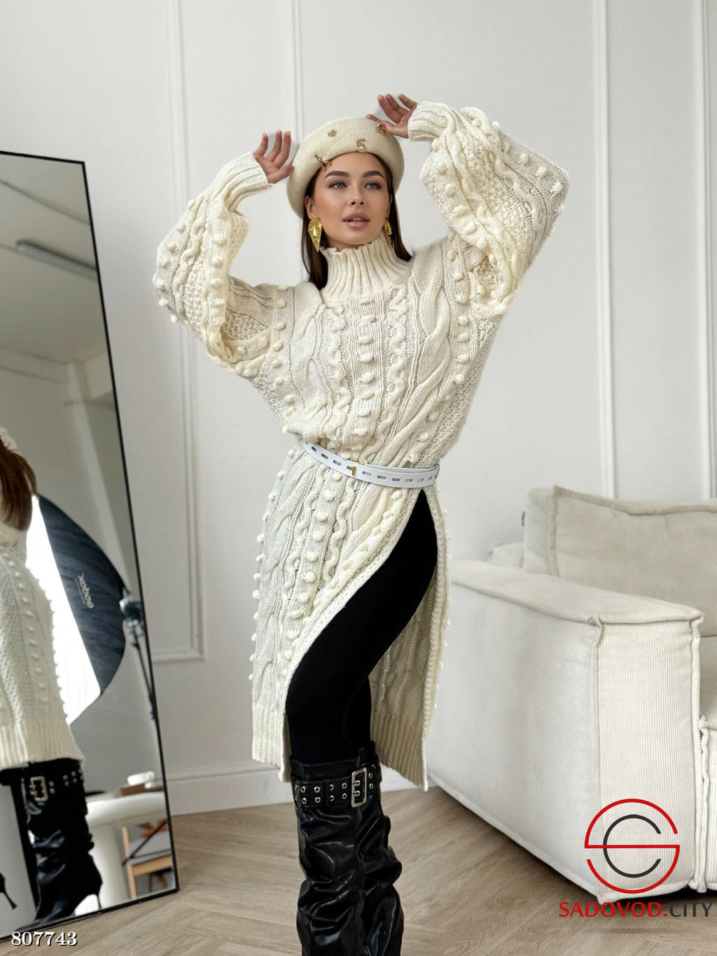 Вязаное платье женское с горлом - Bruno фото 3