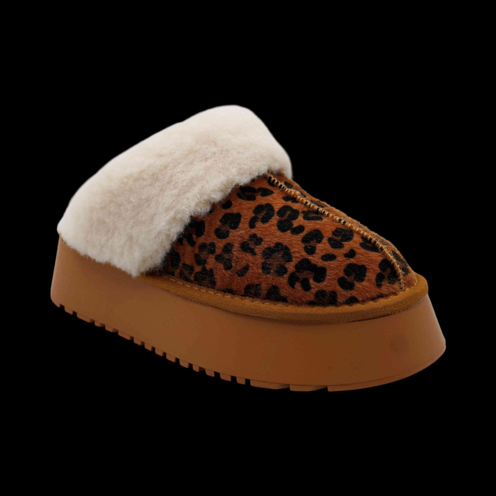 Тапочки на меху N120 коричневые