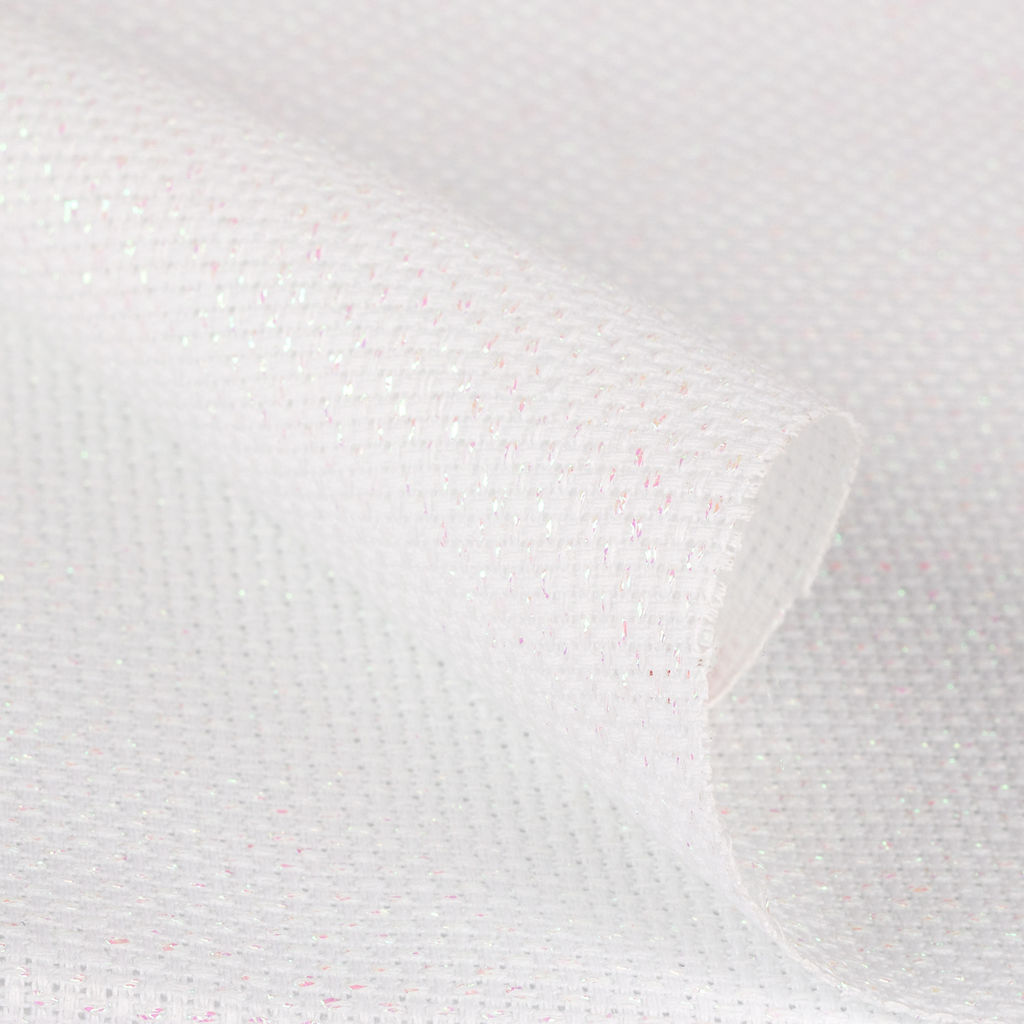 Канва K04L Gamma Aida №14 ФАСОВКА 92% хлопок, 8% терилен 30 х 40 см  2 см белый с перламутровым люрексом