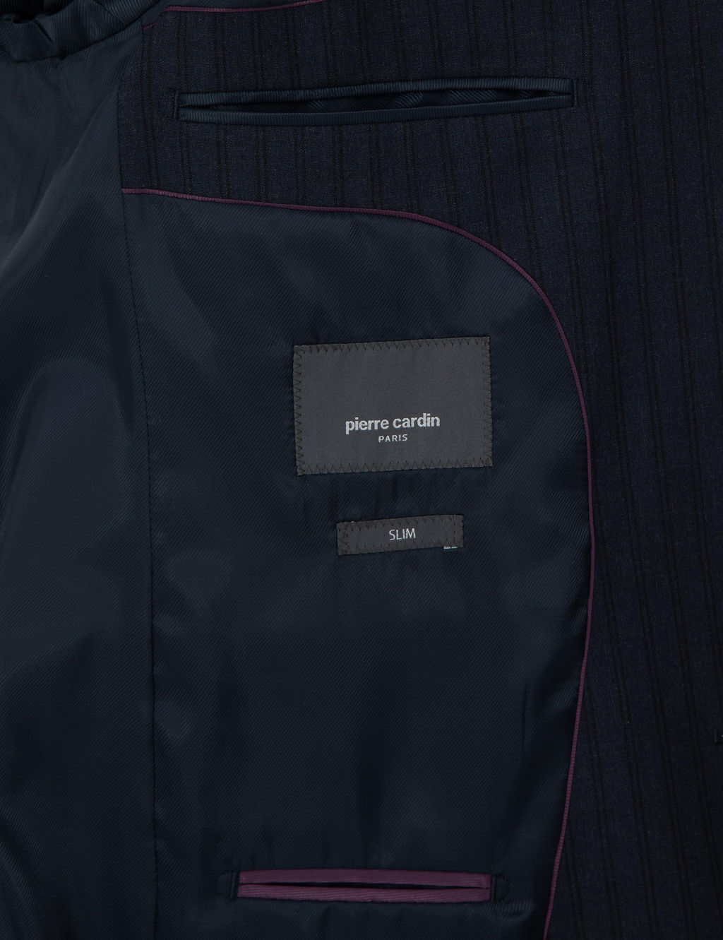 Lacivert Slim Fit _izgili Tak_m Elbise