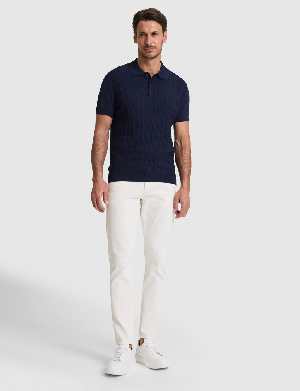 Lacivert Slim Fit D__meli Polo Yaka Triko Ti__rt