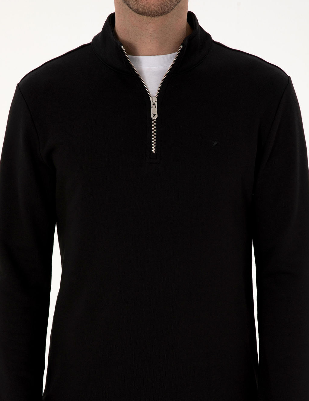 Siyah Regular Fit Sweatshirt - Cacharel фото 6