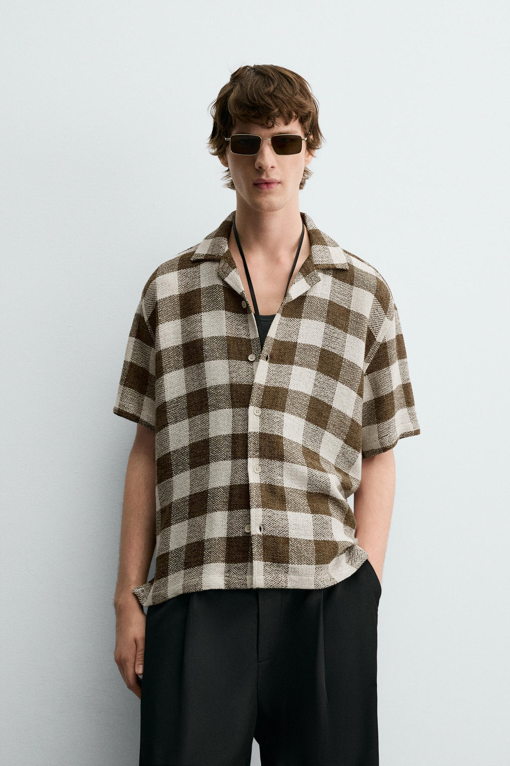 TEXTURED CHECK SHIRT - Zara фото 2