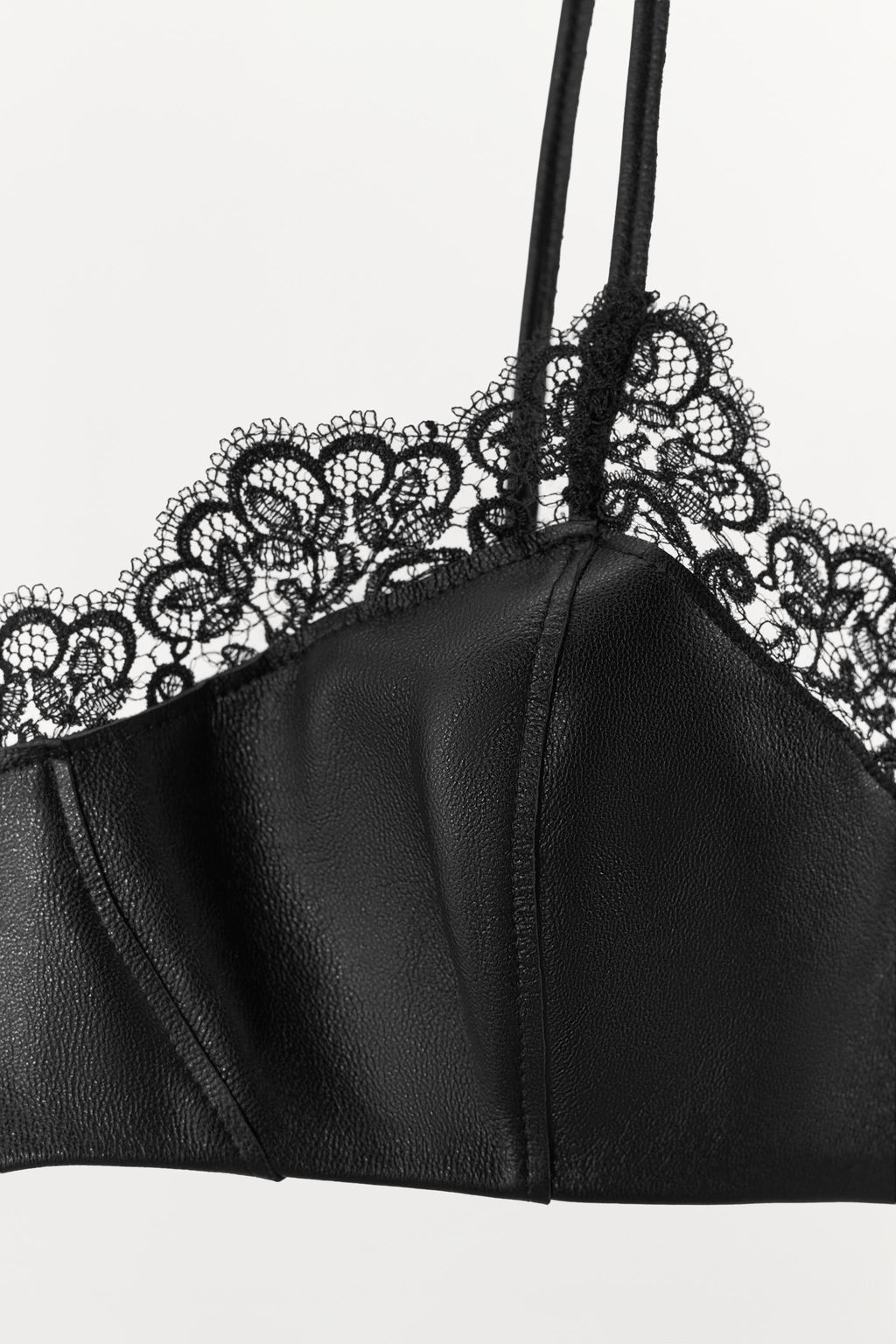 SUJETADOR PIEL 100% ENCAJE / Negro - Zara фото 4