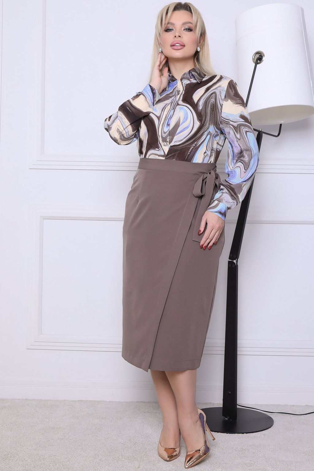 Юбка П-2203/4 Цвет:бежевый - Леди агата фото 3