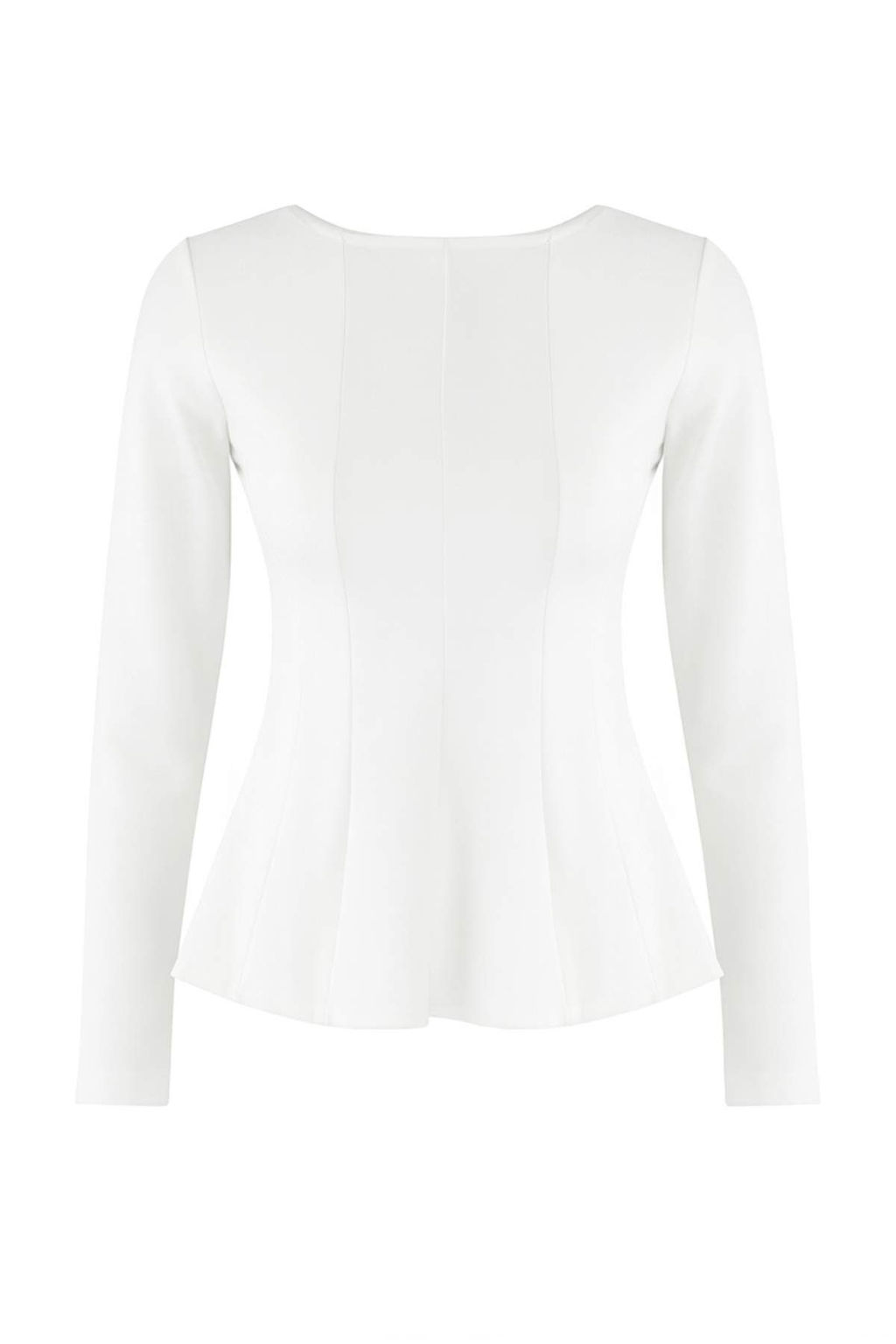 Ekru Kay?k Yaka Peplum/Belden Oturmal? Regular Boy Orme Bluz TWOAW26BZ00166