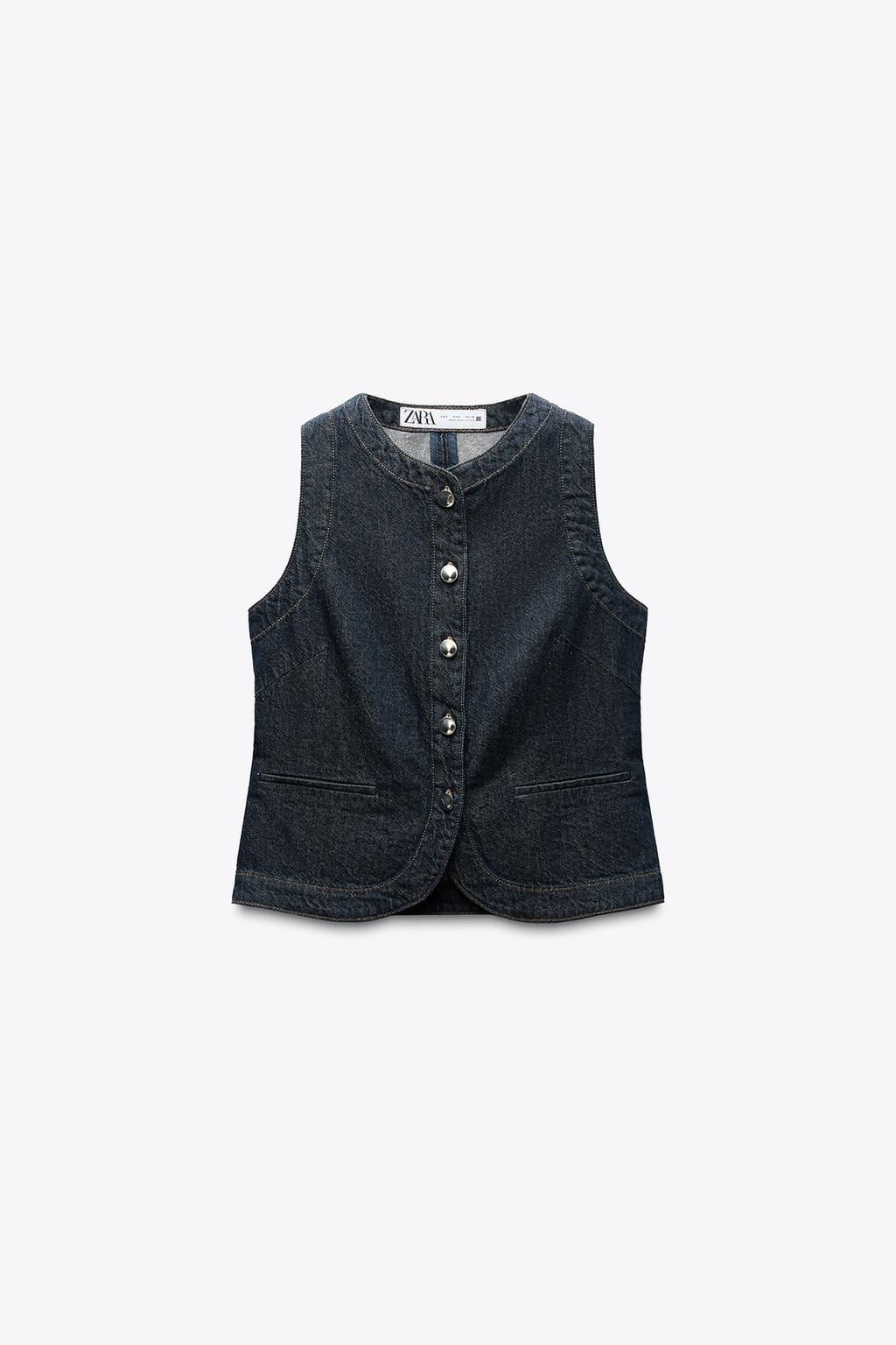 FITTED DENIM WAISTCOAT Z1975 - Zara фото 7
