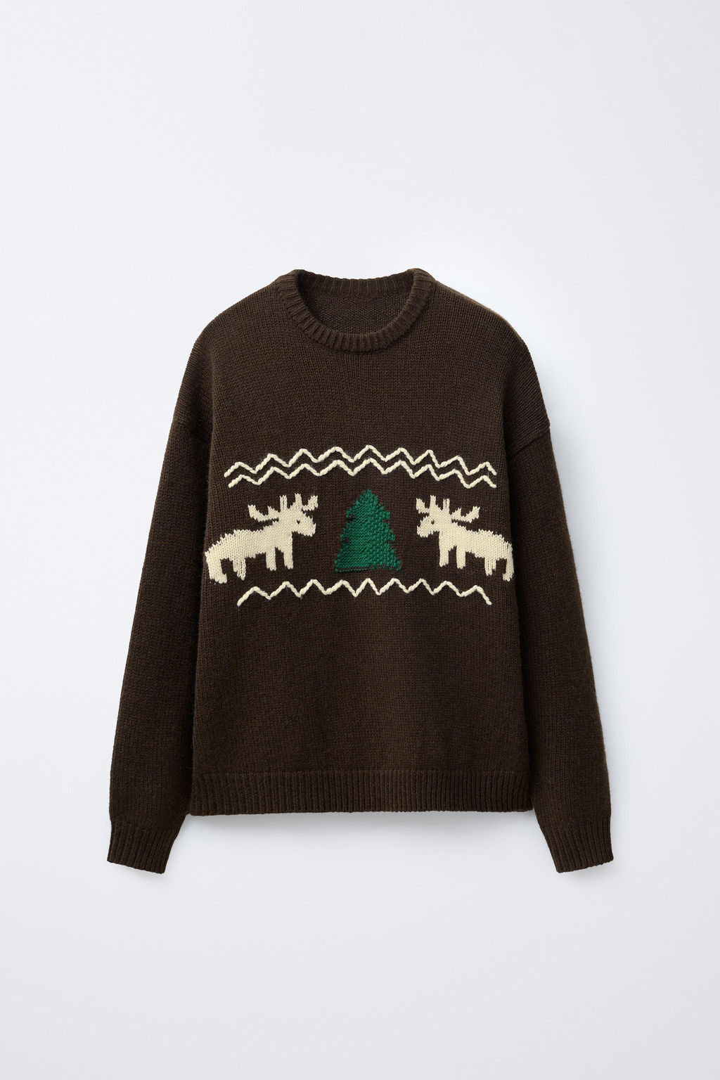 KNIT JUMPER WITH EMBROIDERED REINDEER - Zara фото 2