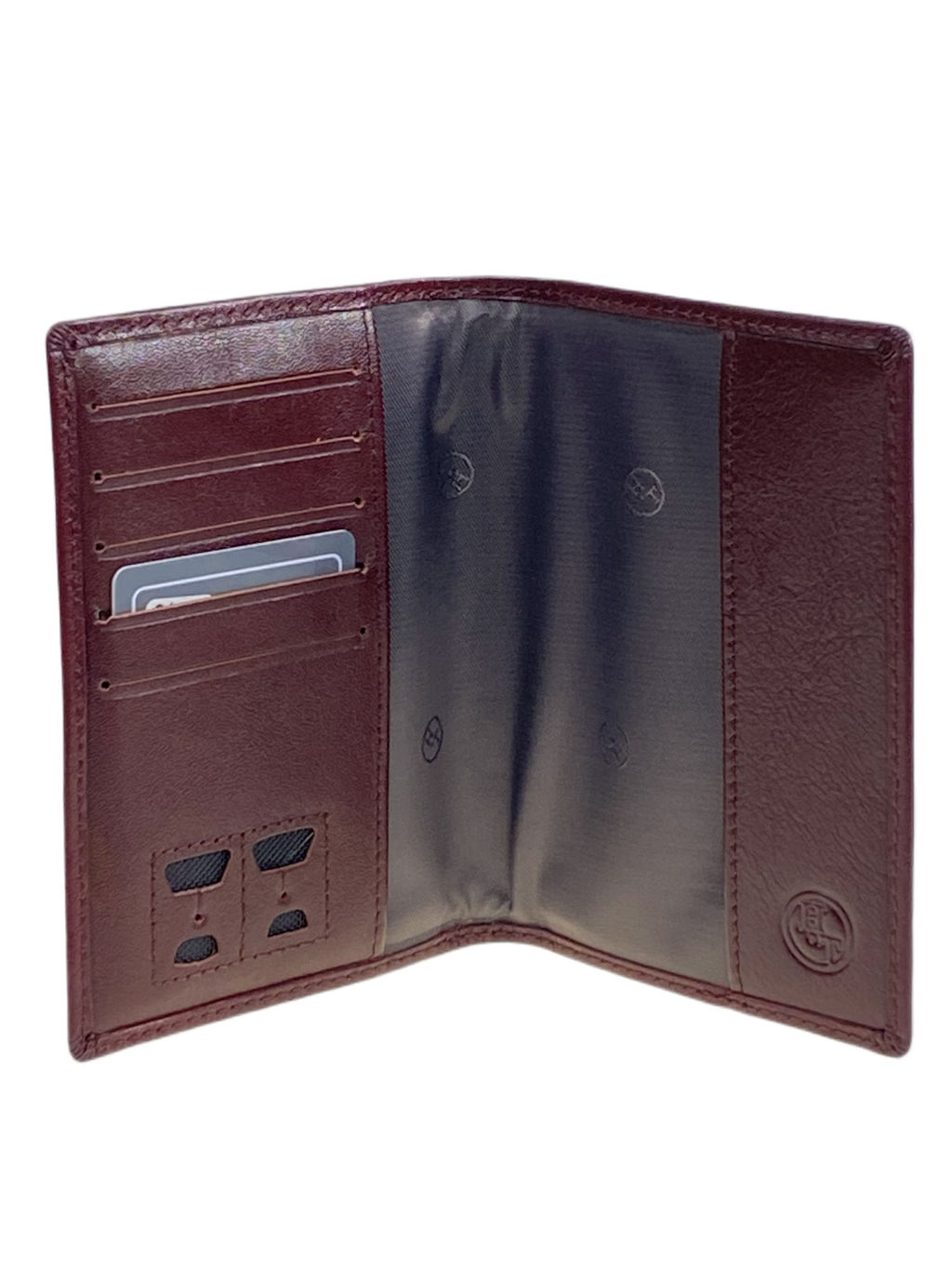 Обложка для паспорта из натуральной кожи, цвет коричневый - Greta фото 2