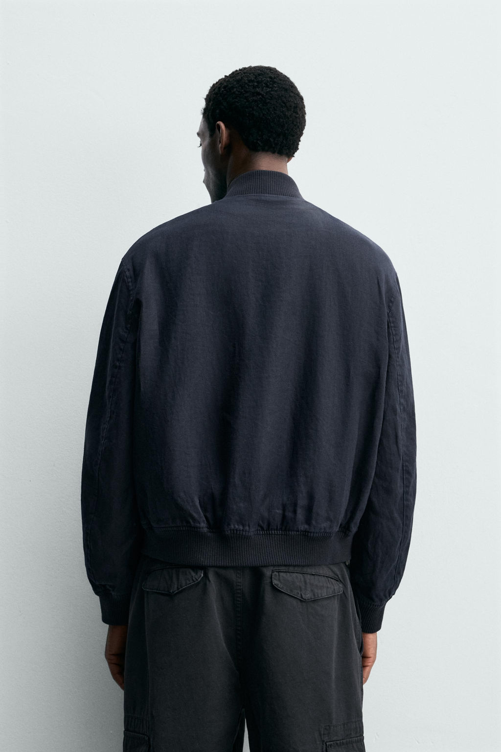 CAZADORA BOMBER 100% LINO / Marino - Zara фото 3