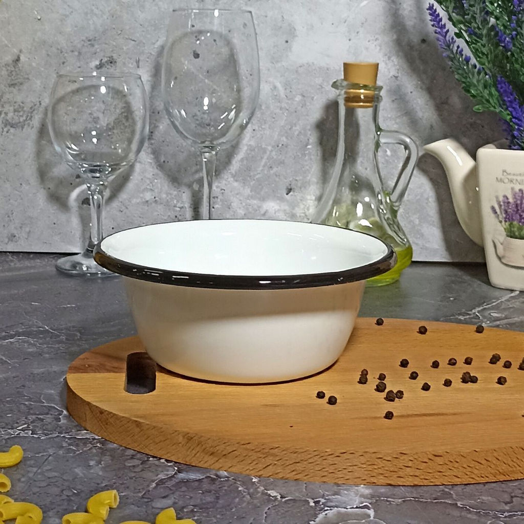 Миска 0.8л 2с5с без рисунка. - Стальэмаль фото 2