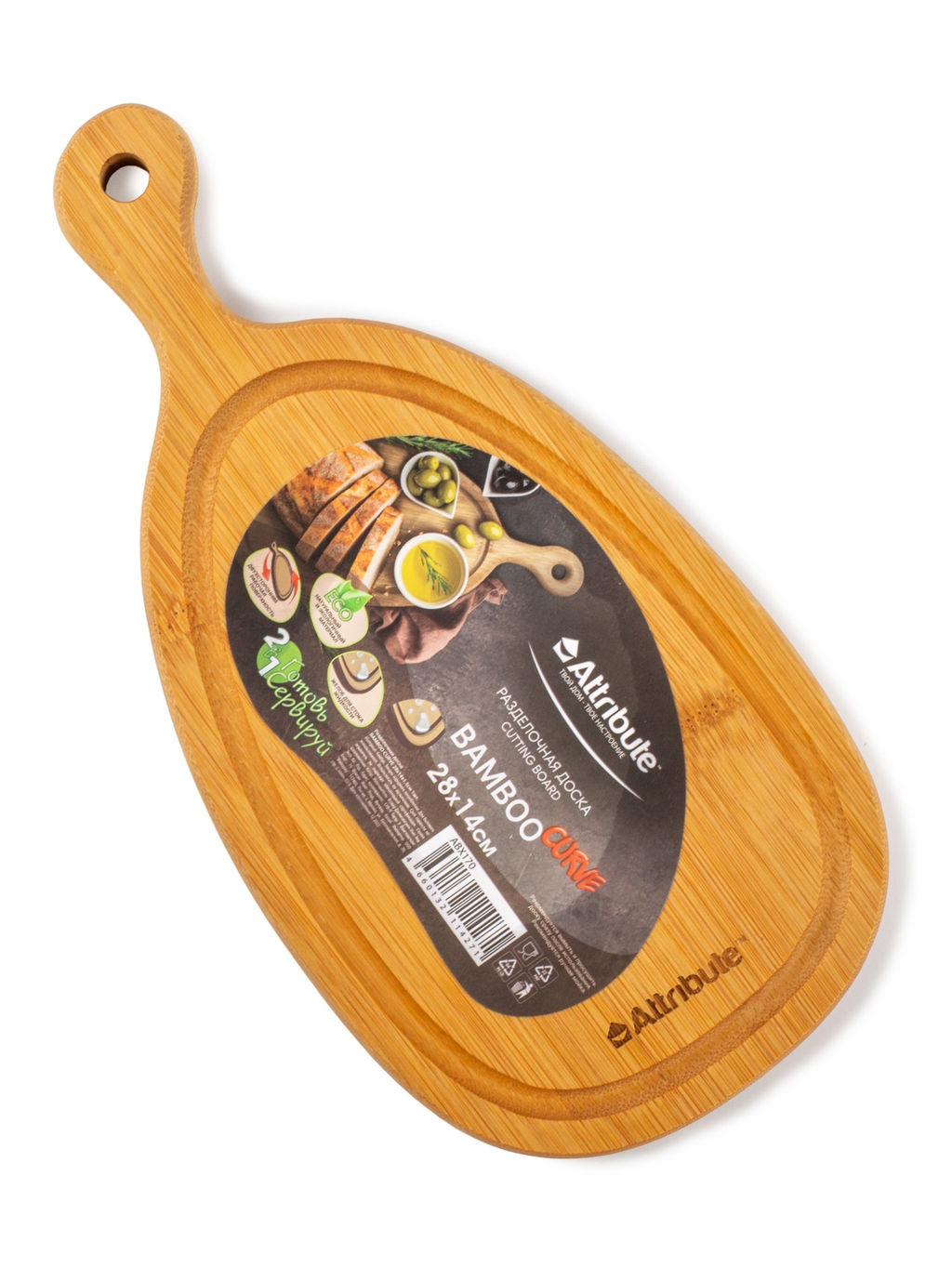 Доска разделочная BAMBOO CURVE 28x14x1.5см
