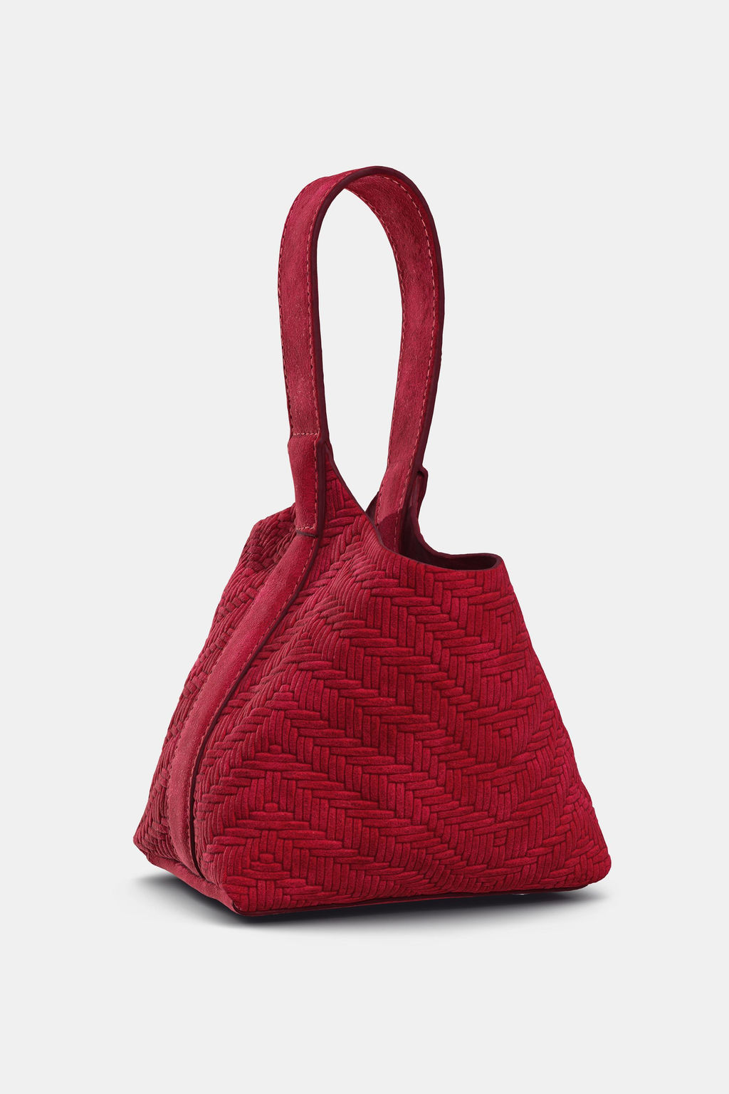 BRAIDED SUEDE MINI BUCKET BAG - Zara фото 4