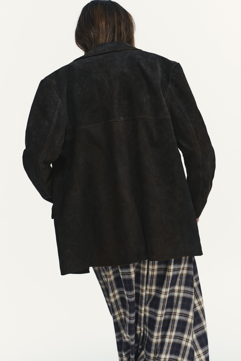 100% SUEDE LEATHER BLAZER WITH POCKETS - Zara фото 4