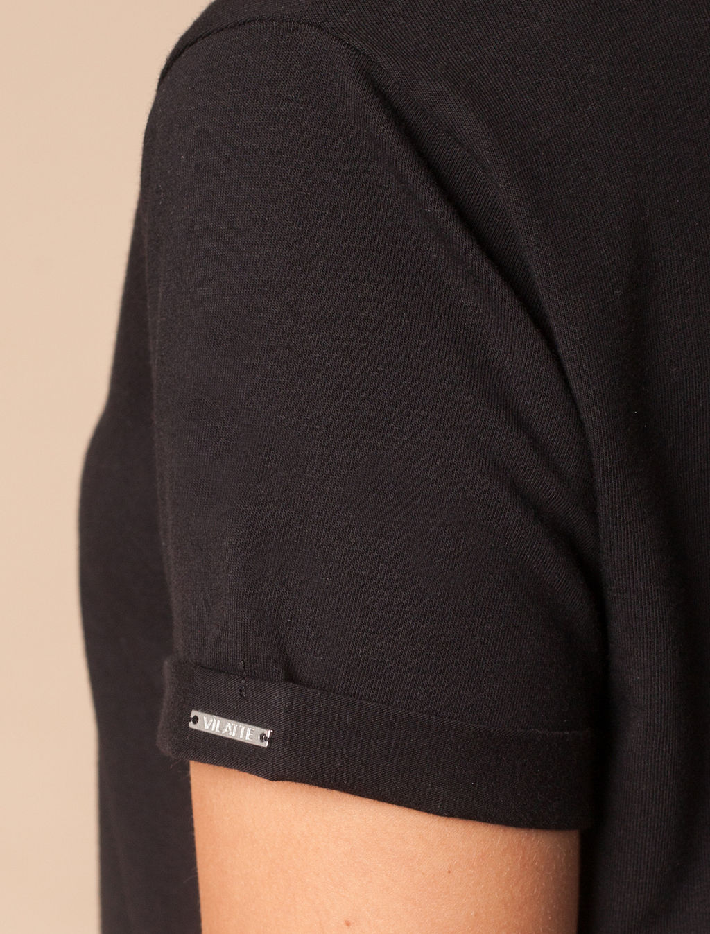 VILATTE / Футболка из хлопка с вышивкой пайетками  фото 4