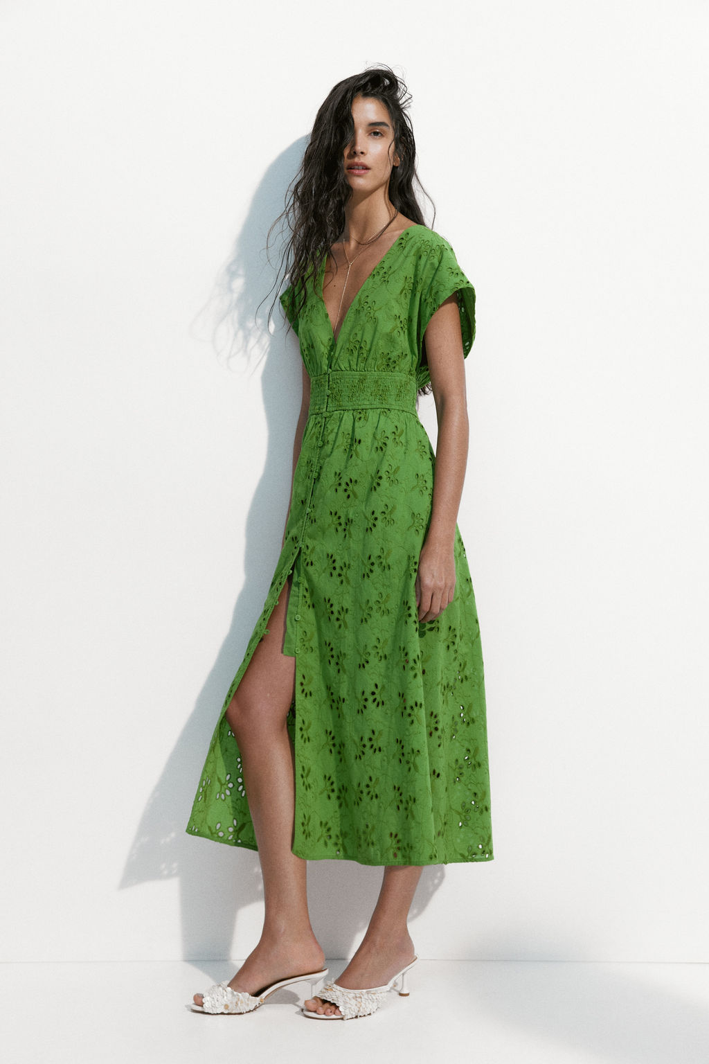Vestido de algod?n con bordado ingl?s - H&m фото 5
