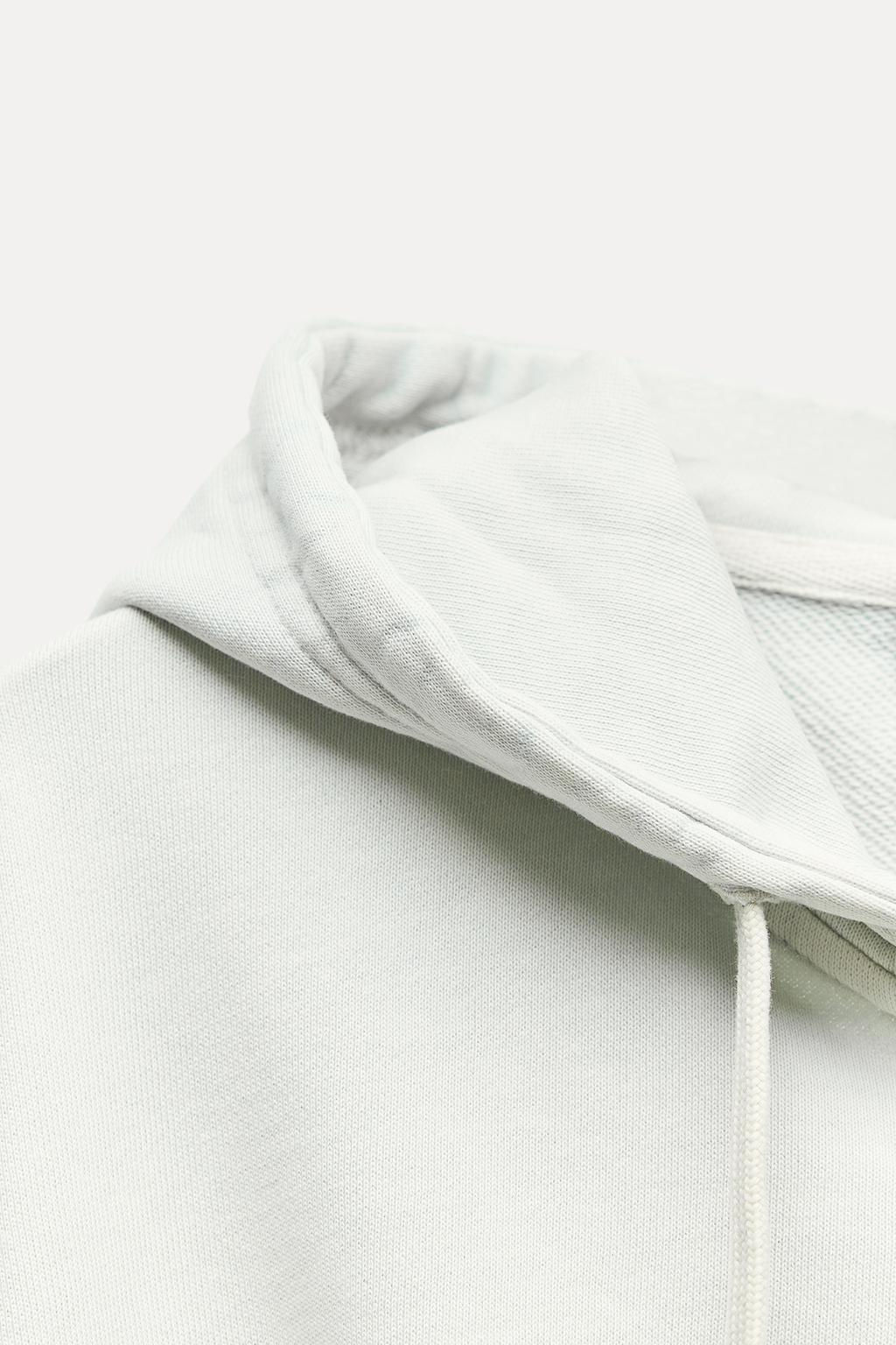 FADED-EFFECT CROPPED HOODIE - Zara фото 6
