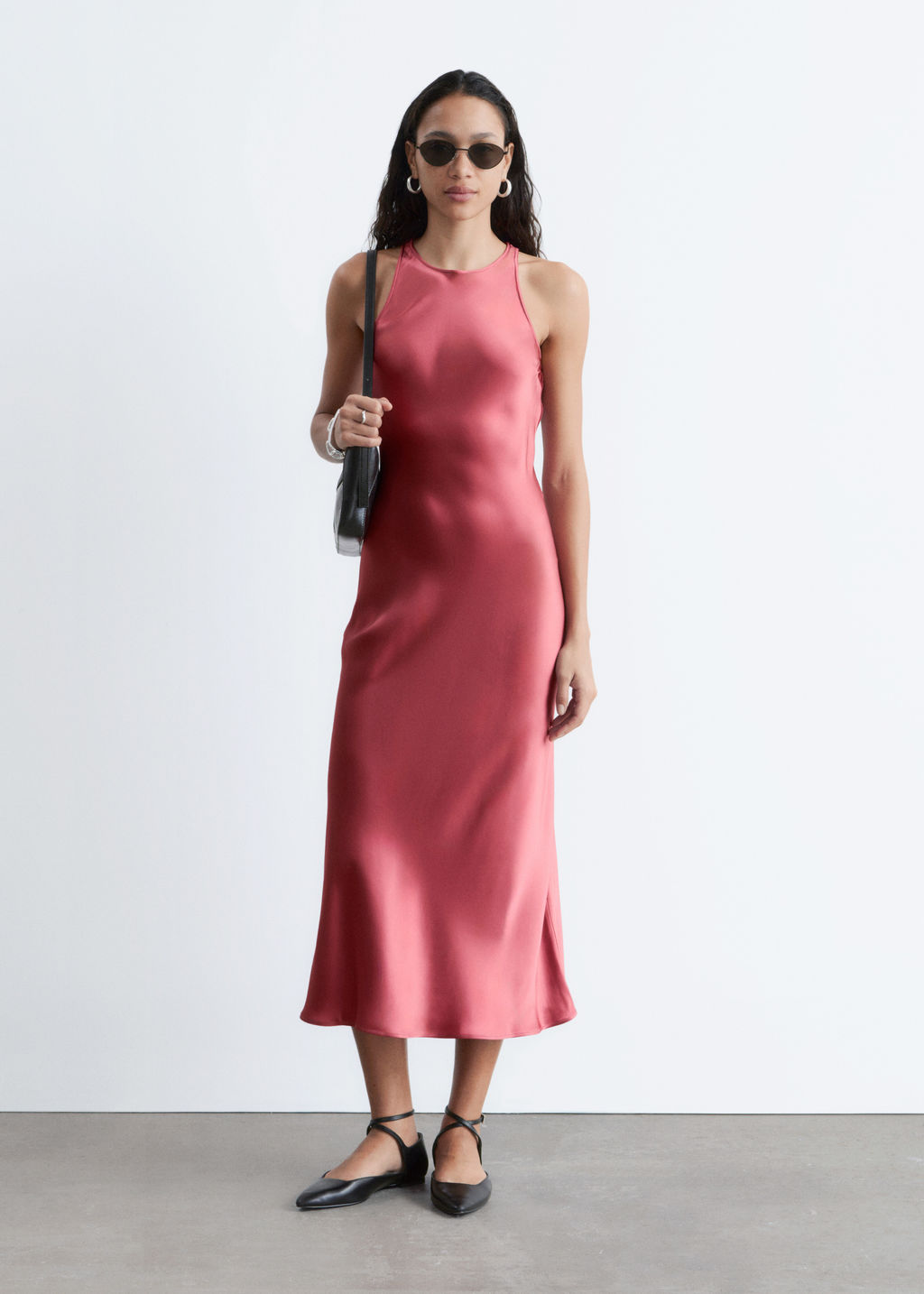 Vestido midi de sat?n sin mangas - H&m фото 4