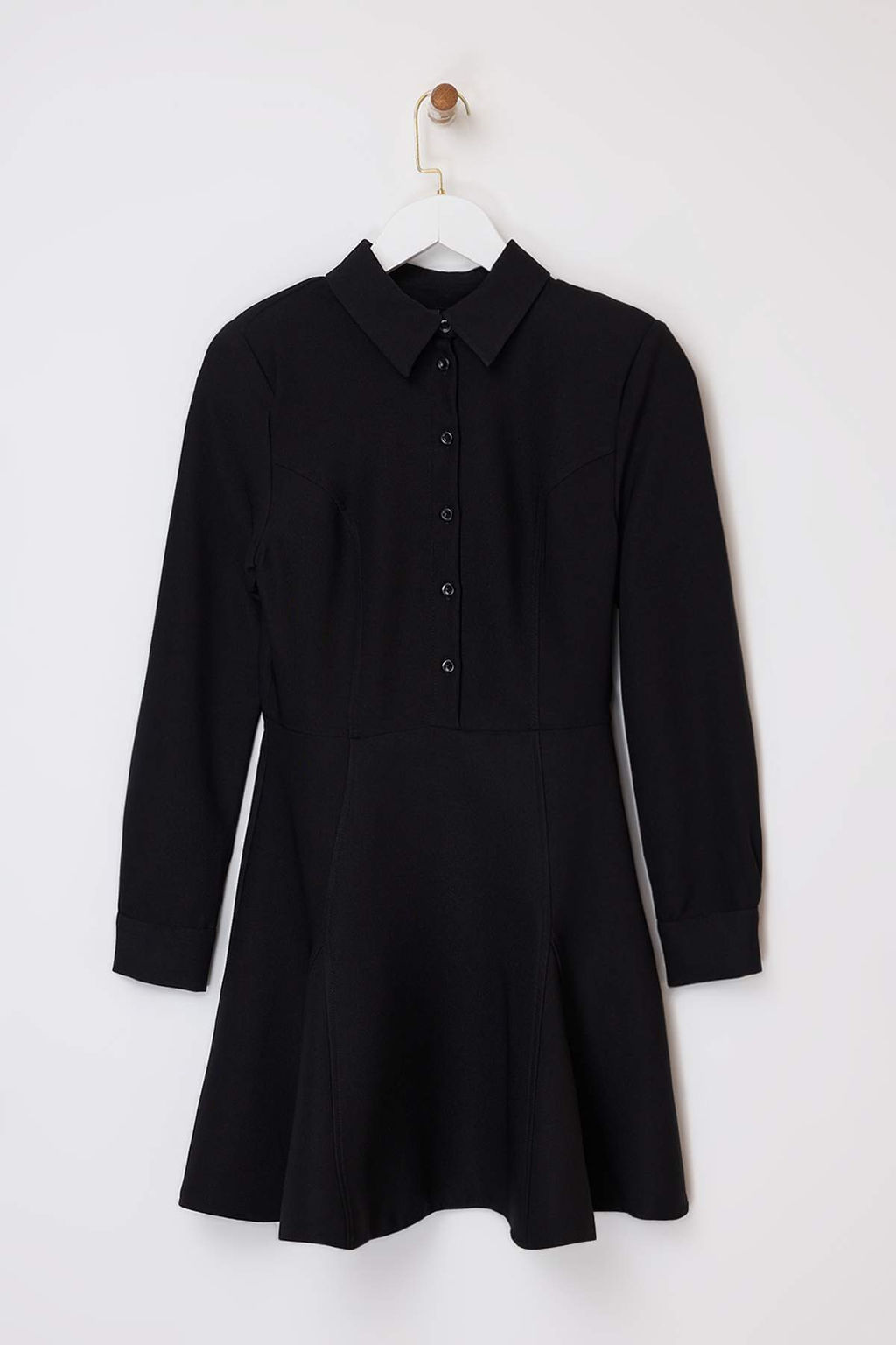 Siyah Mini Dokuma Elbise TWOAW26EL00305