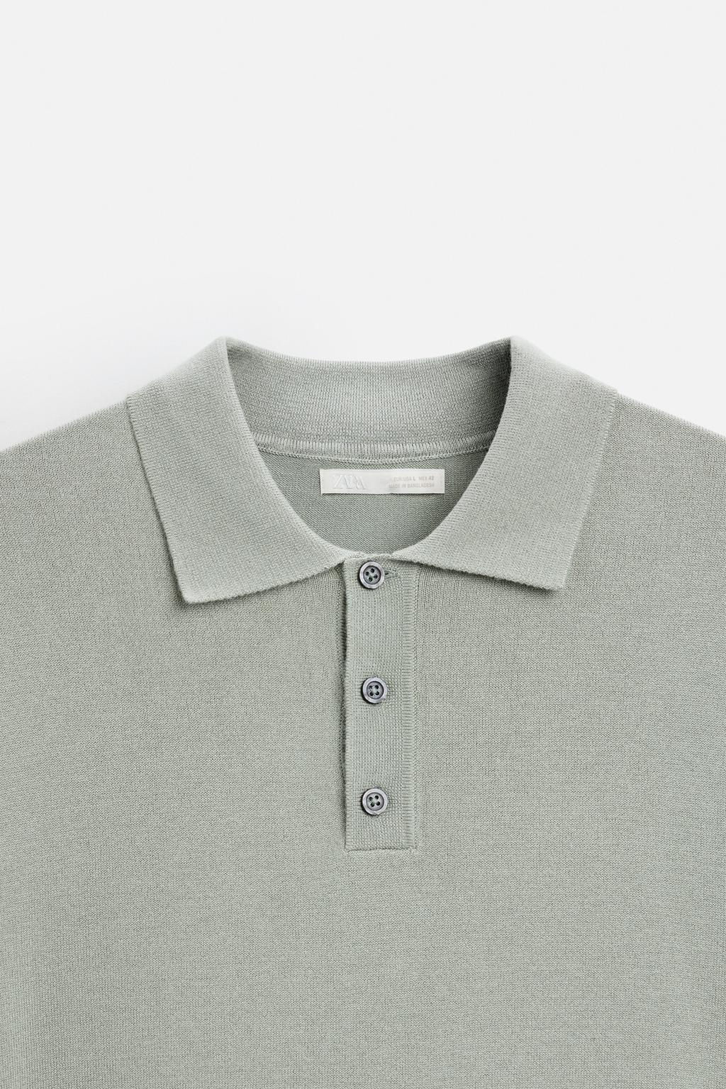 VISCOSE BLEND KNIT POLO SHIRT - Zara фото 40