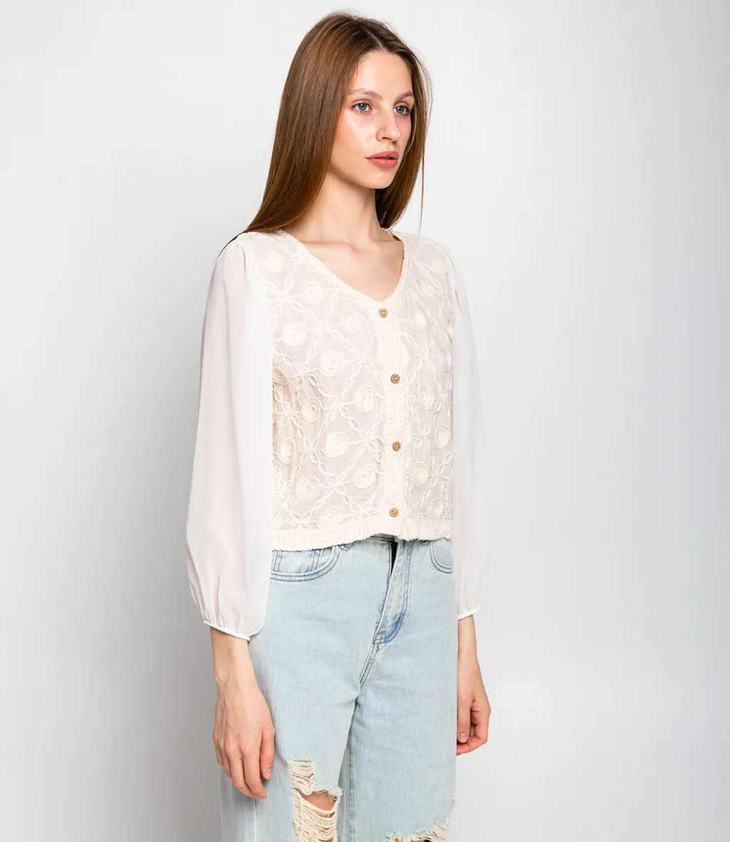 Блуза #КТ210 (7), светло-бежевый - Dommod фото 7