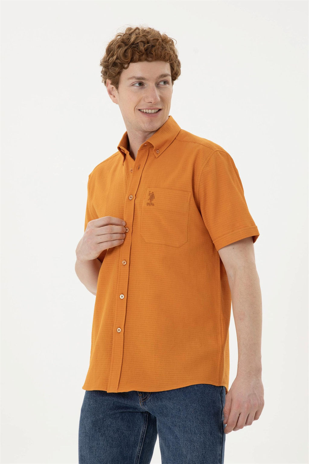 Мужская рубашка с коротким рукавом в плитку - U.s. polo assn фото 3