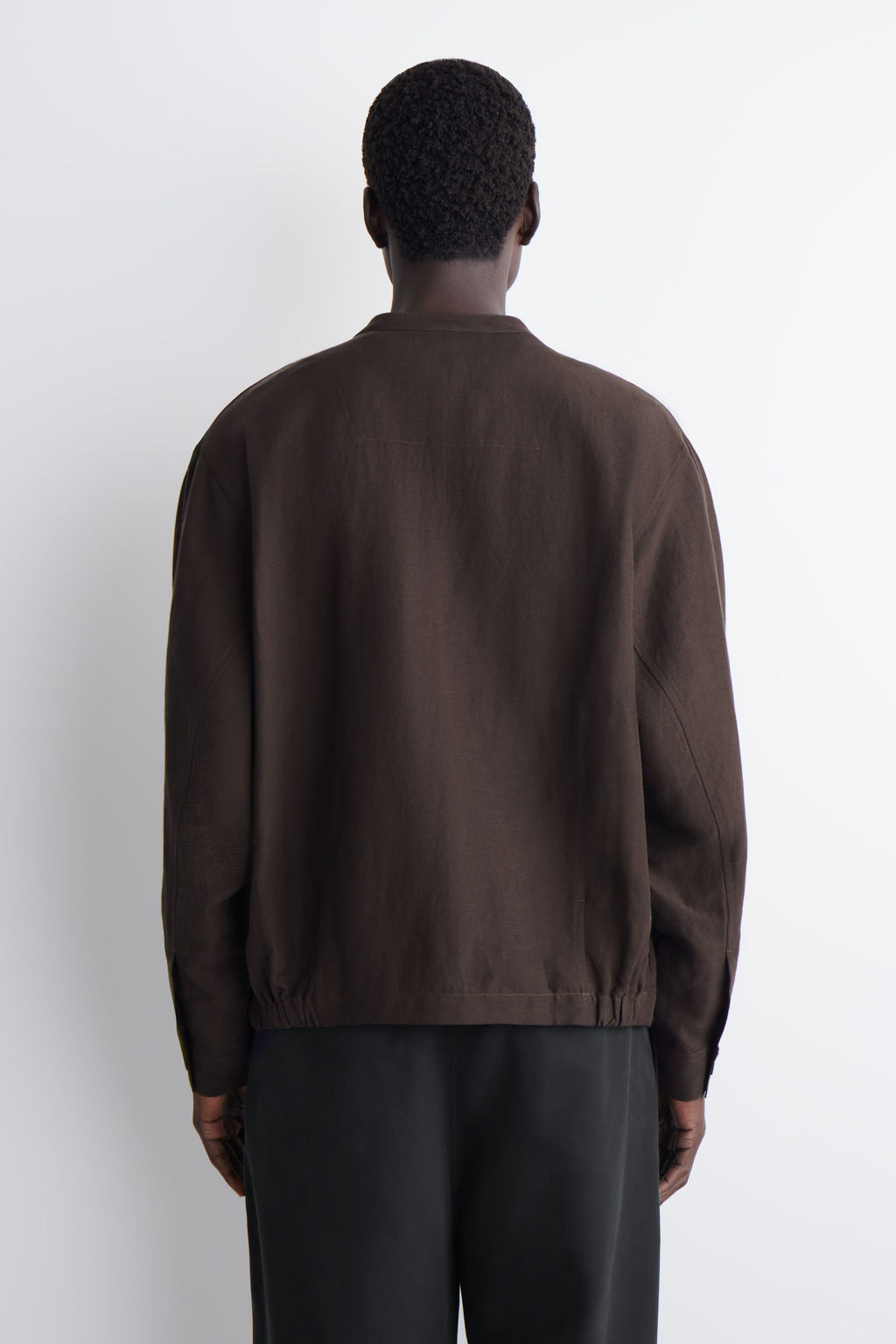 CAMISA OVERSIZE DE LINO CON CUELLO MAO - H&m фото 9