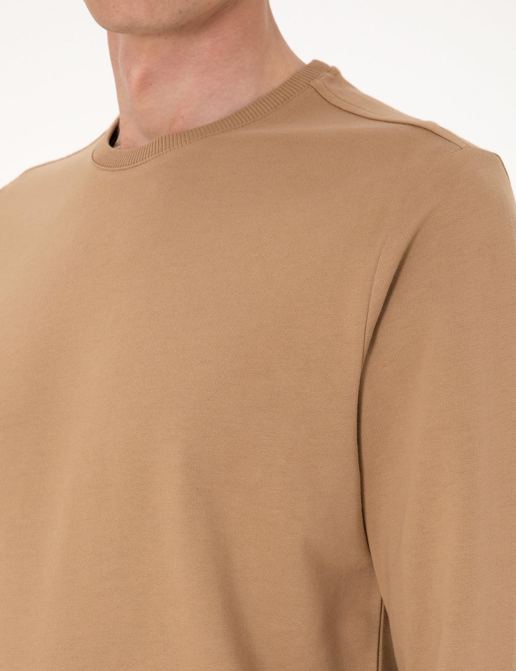 A__k Kahverengi 2 _plik Regular Fit Bisiklet Yaka Basic Sweatshirt - Pierre cardin фото 7