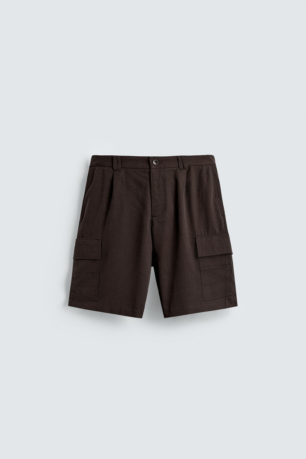 LYOCELL-COTTON CARGO BERMUDA SHORTS - Zara фото 7