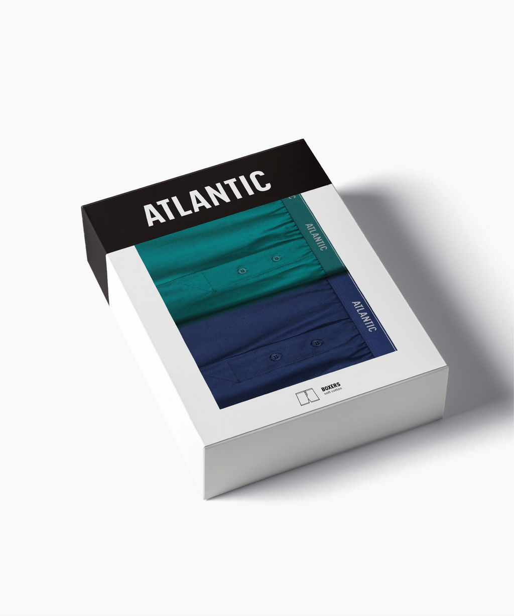 ATLANTIC 2RMX-001 Трусы боксеры - набор (2 шт.) бирюзово-зеленый + темно-голубой  фото 5