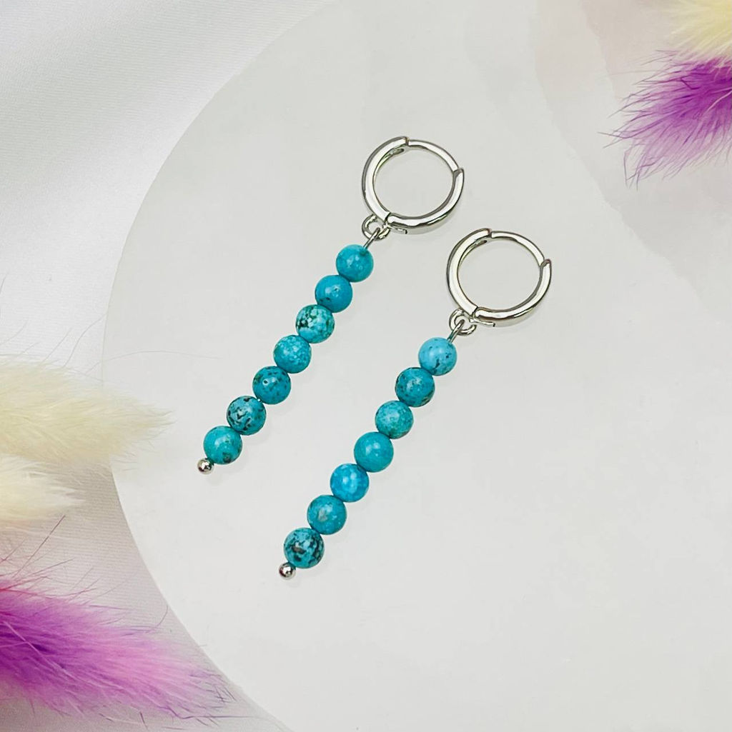 Серьги длинные из Бирюзы - Радуга самоцветов фото 2