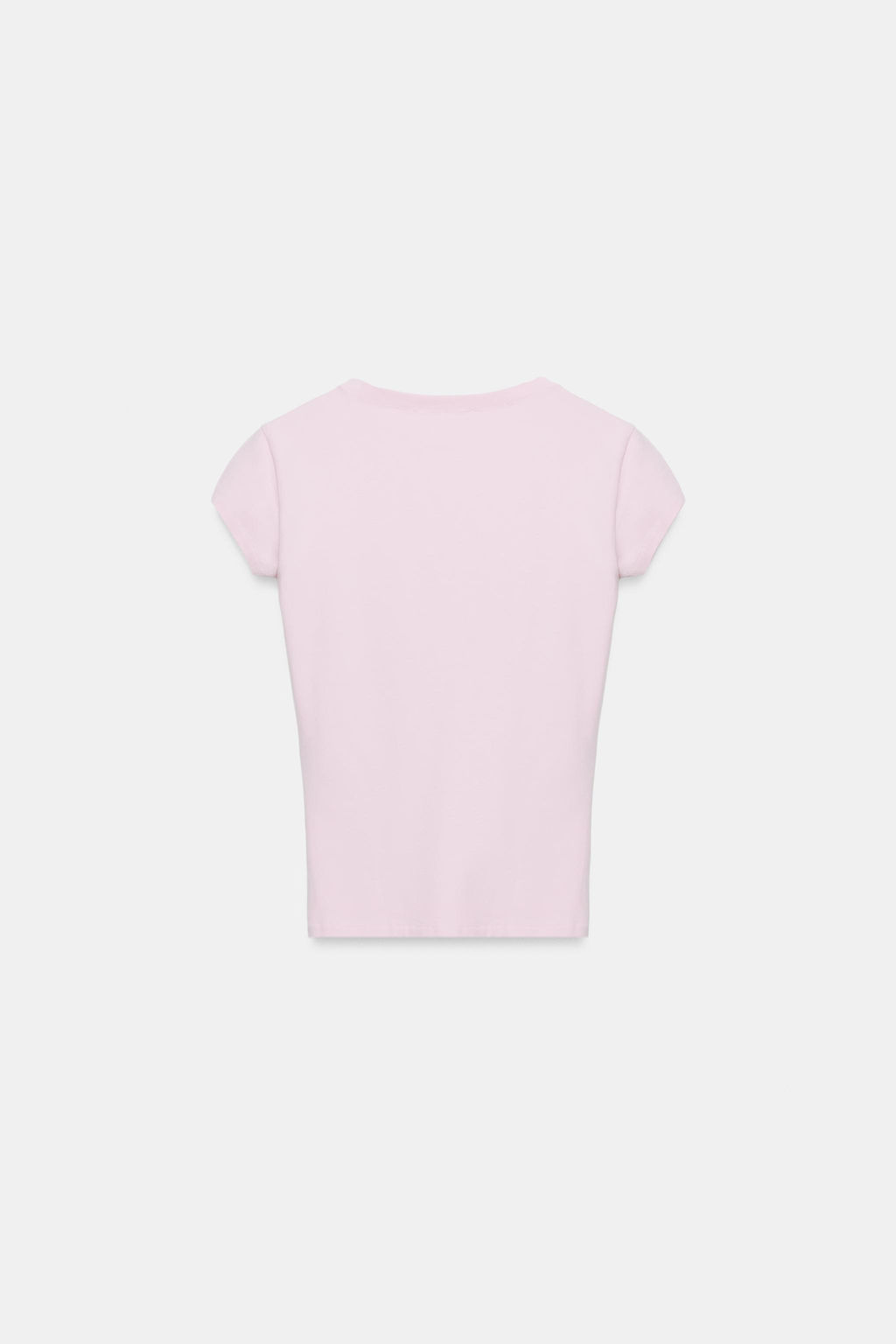 CAMISETA ESCOTE PICO / Rosa - Zara фото 3