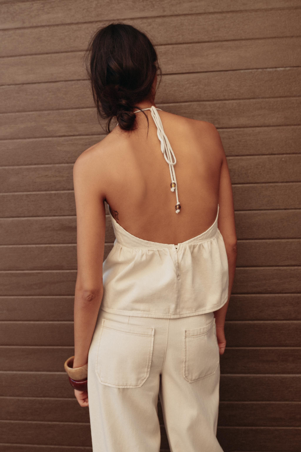 BEADED DENIM HALTER TOP - Zara фото 3