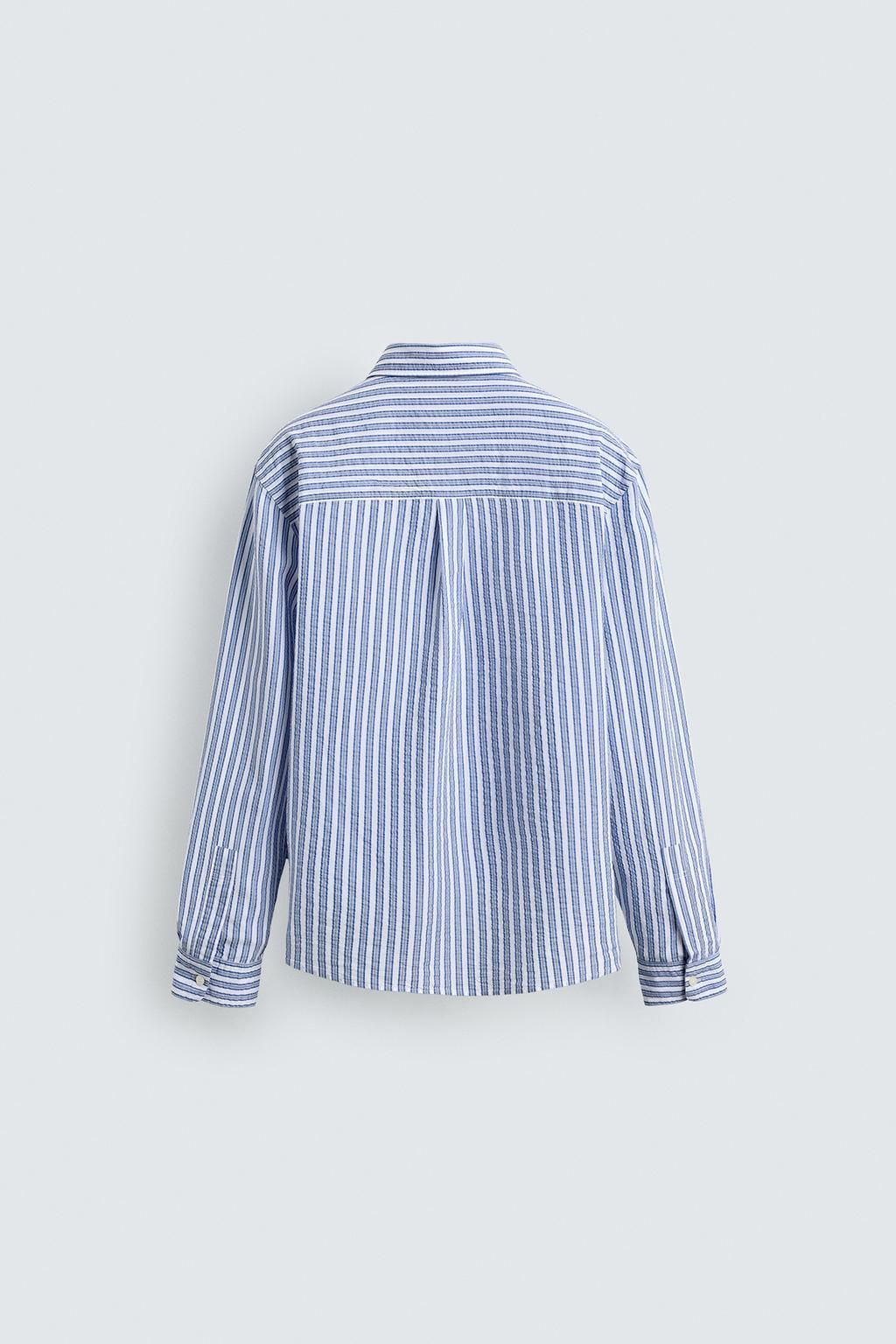 CREASED-EFFECT STRIPED SHIRT - Zara фото 3