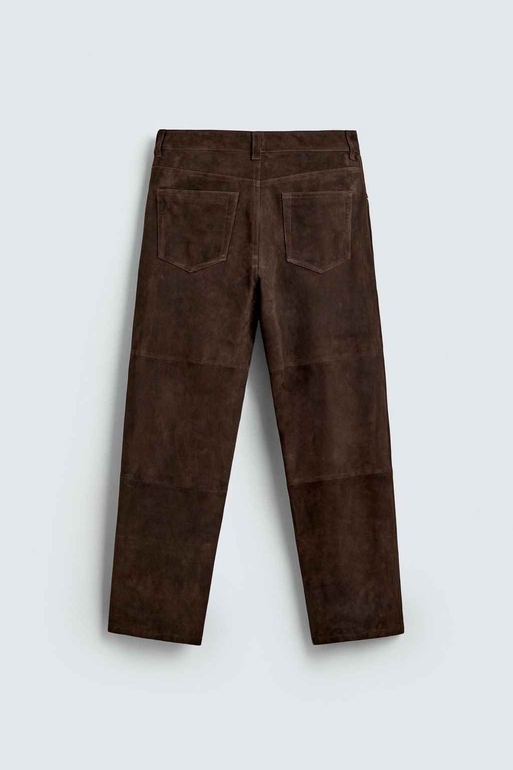 PANTAL?N STRAIGHT FIT PIEL ANTE / Marr?n oscuro - Zara фото 8