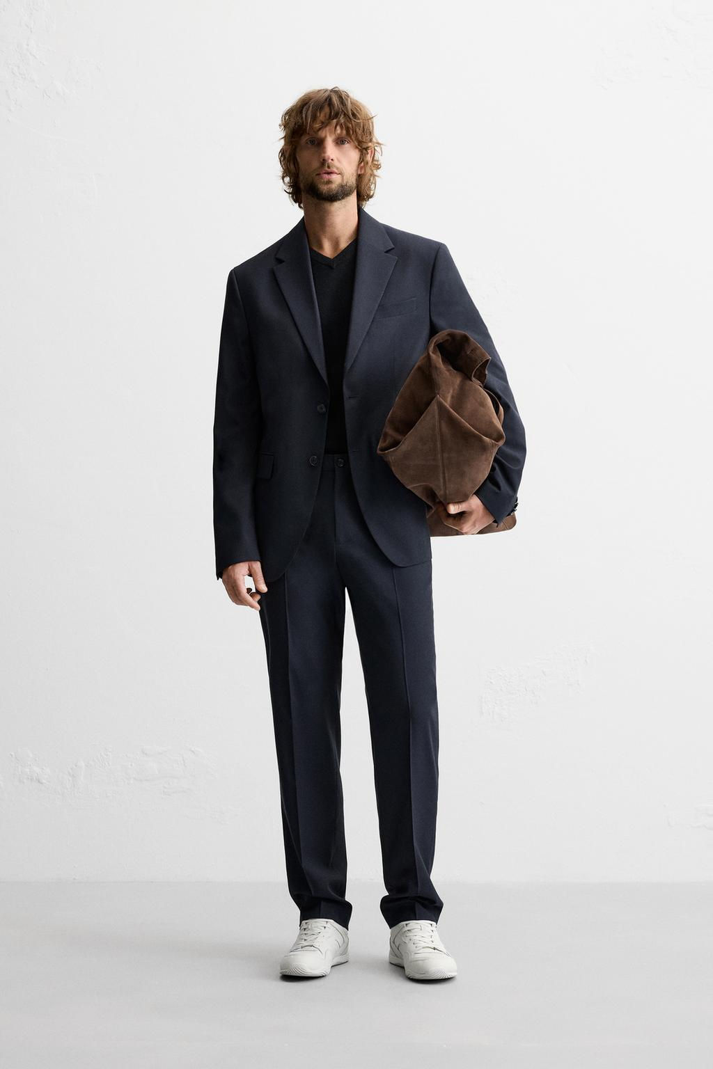 TEXTURED SUIT TROUSERS - Zara фото 4
