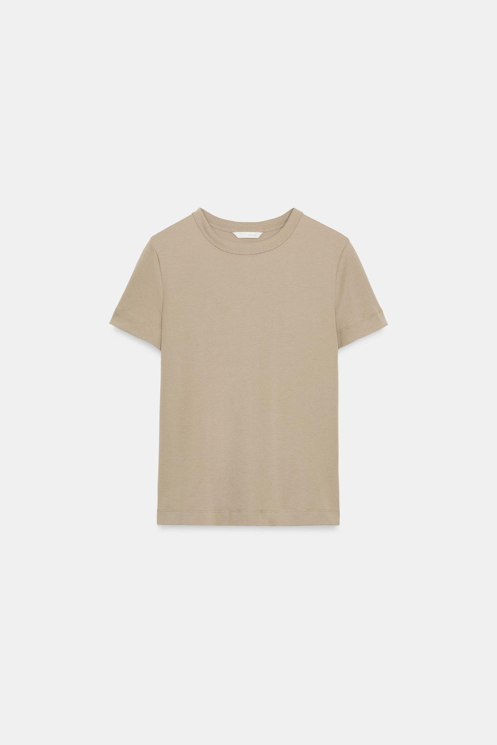 CAMISETA INTERLOCK MANGA CORTA / Beige - Zara фото 4