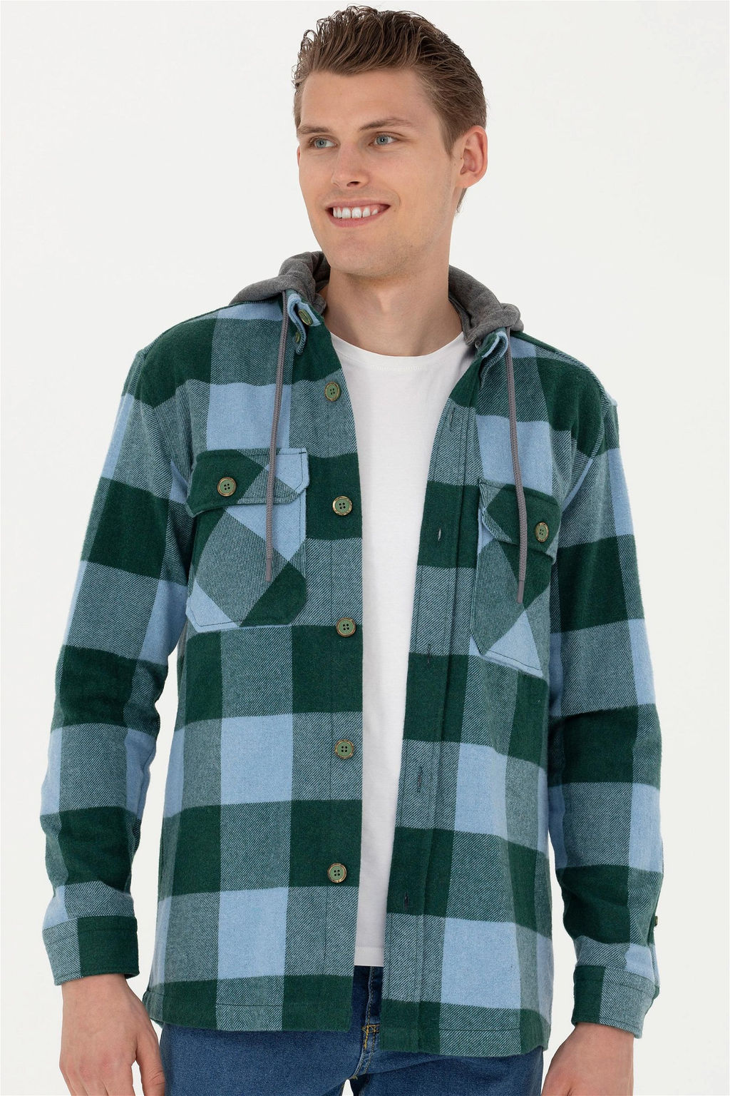 Мужская зеленая рубашка с длинным рукавом - U.s. polo assn фото 10