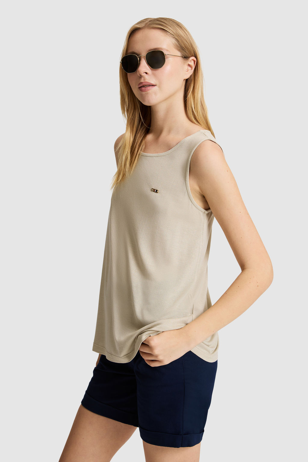 Kad_n A__k Haki Bisiklet Yaka Basic Ti__rt - U.s. polo assn фото 3