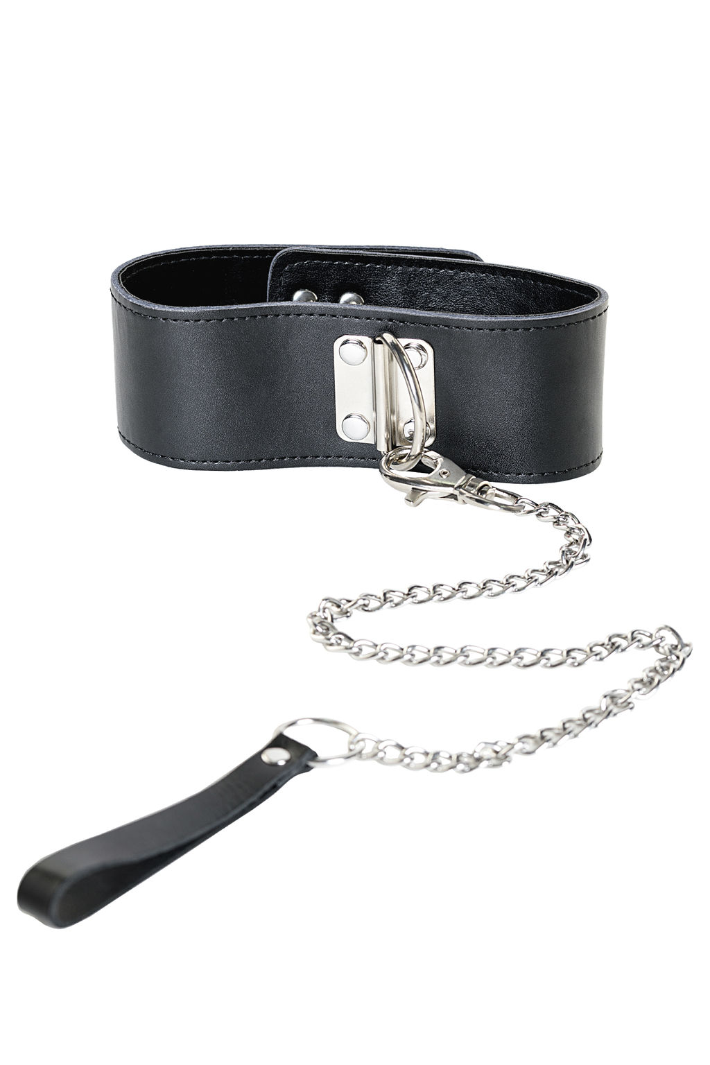 Ошейник TOYFA Theatre кожаный с поводком черный  фото 3