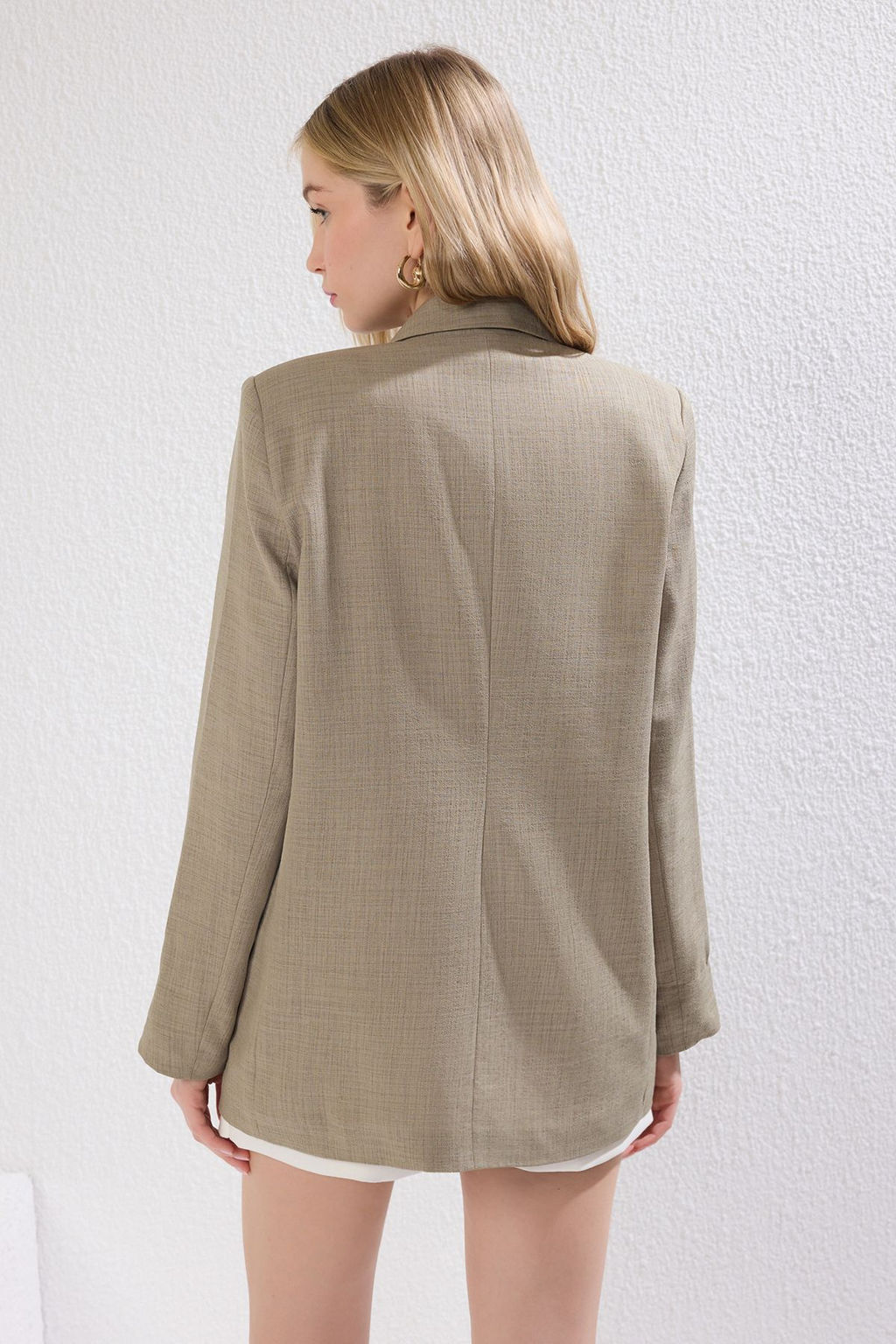 TRENDYOLMILLA Vizon Astar Detayl? Regular Blazer Ceket TWOSS25BC00029 фото 9