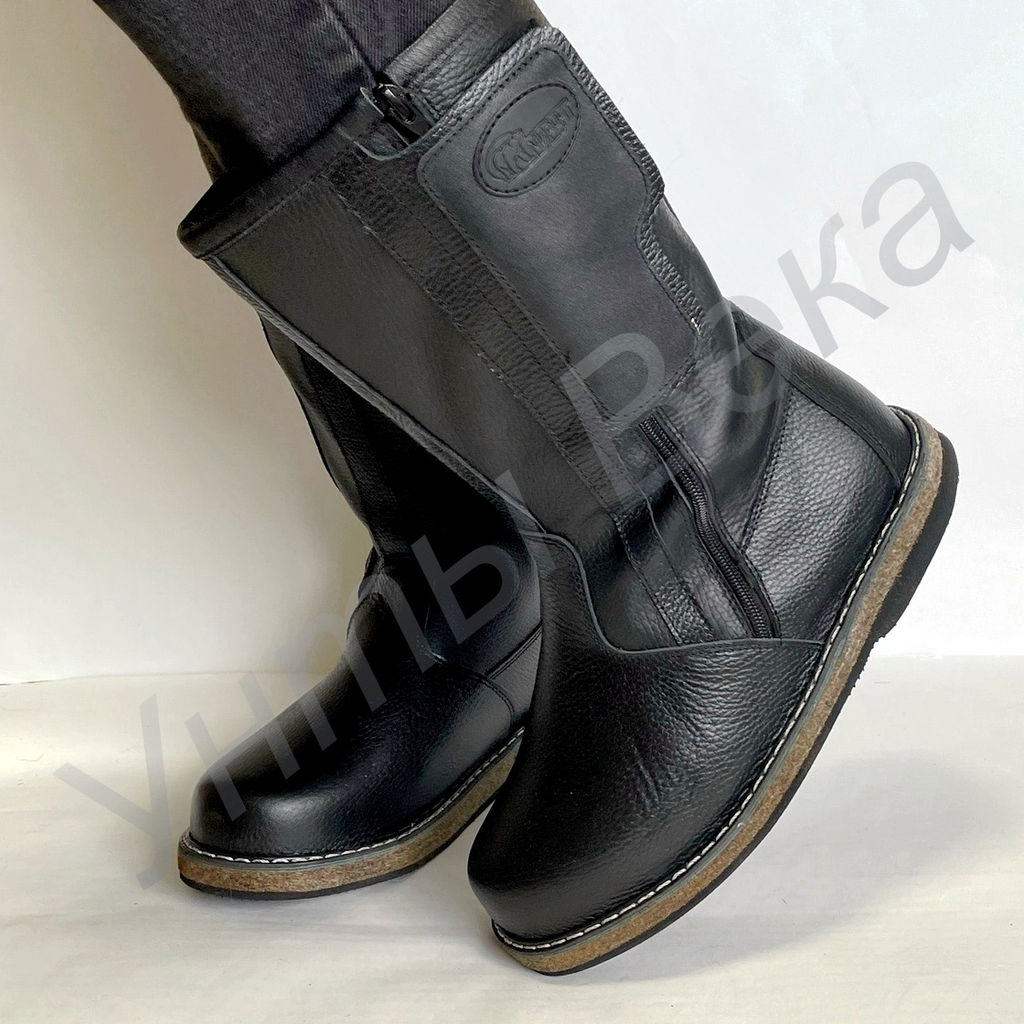 Сапоги мужские Алтай, черные, войлочная подошва