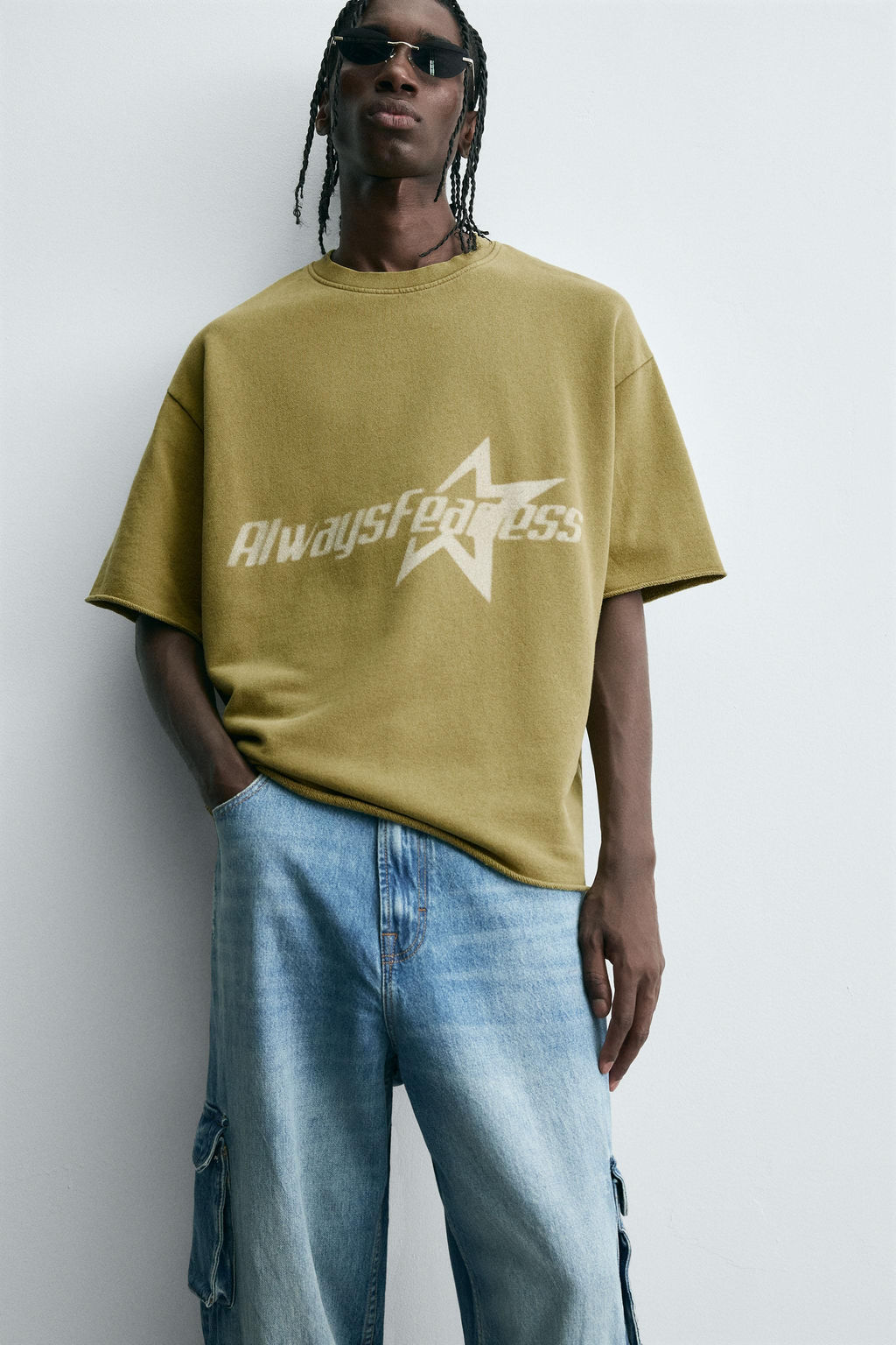 WASHED SWEATSHIRT WITH SLOGAN PRINT - Zara фото 6