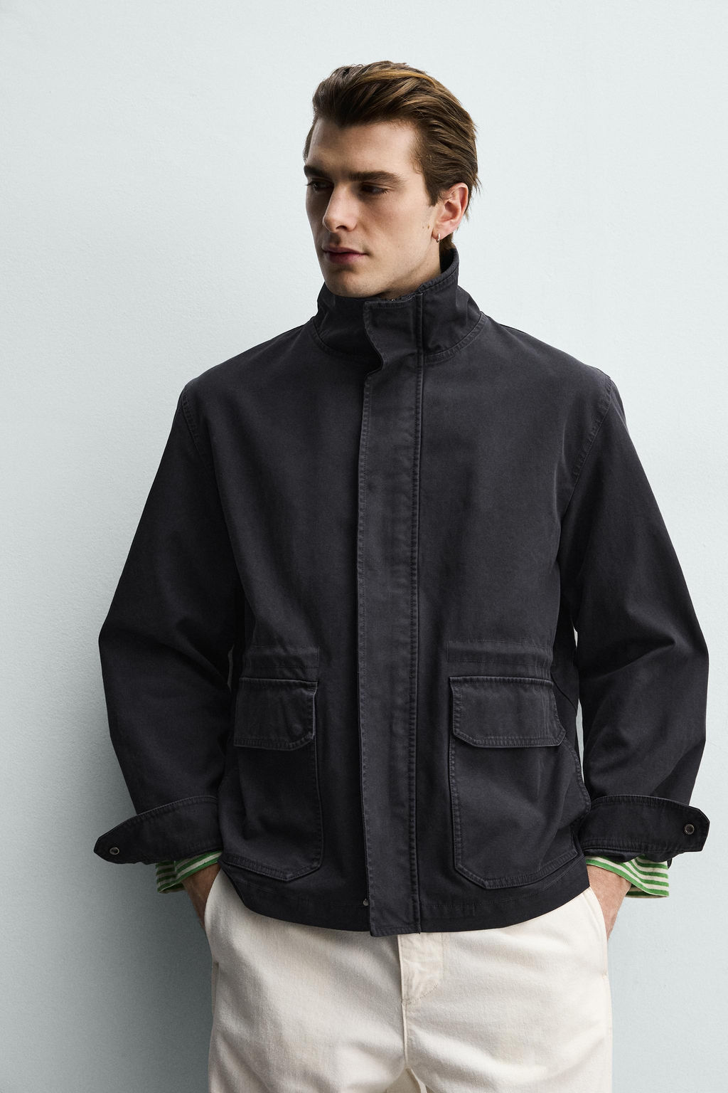 PARKA REGULAR FIT ALGOD?N / Marino oscuro - Zara фото 5