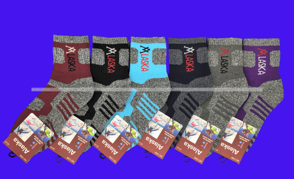 Цена за 12 пар. "АЛЯСКА" Термоноски спортивные ВНУТРИ МАХРА женские, подростковые арт. 1258