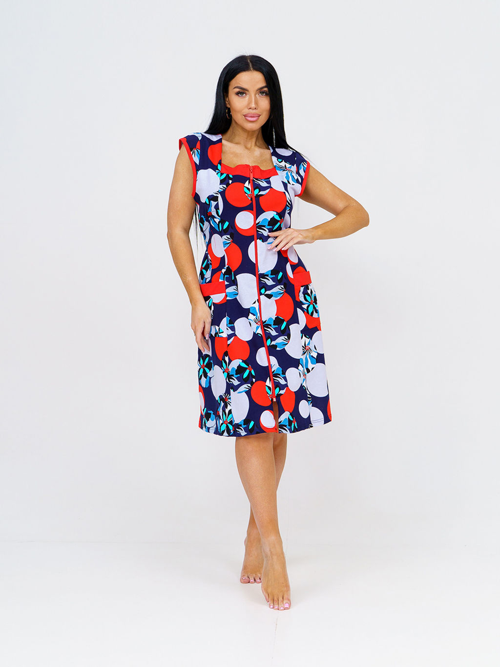 Халат женский, цвет синий